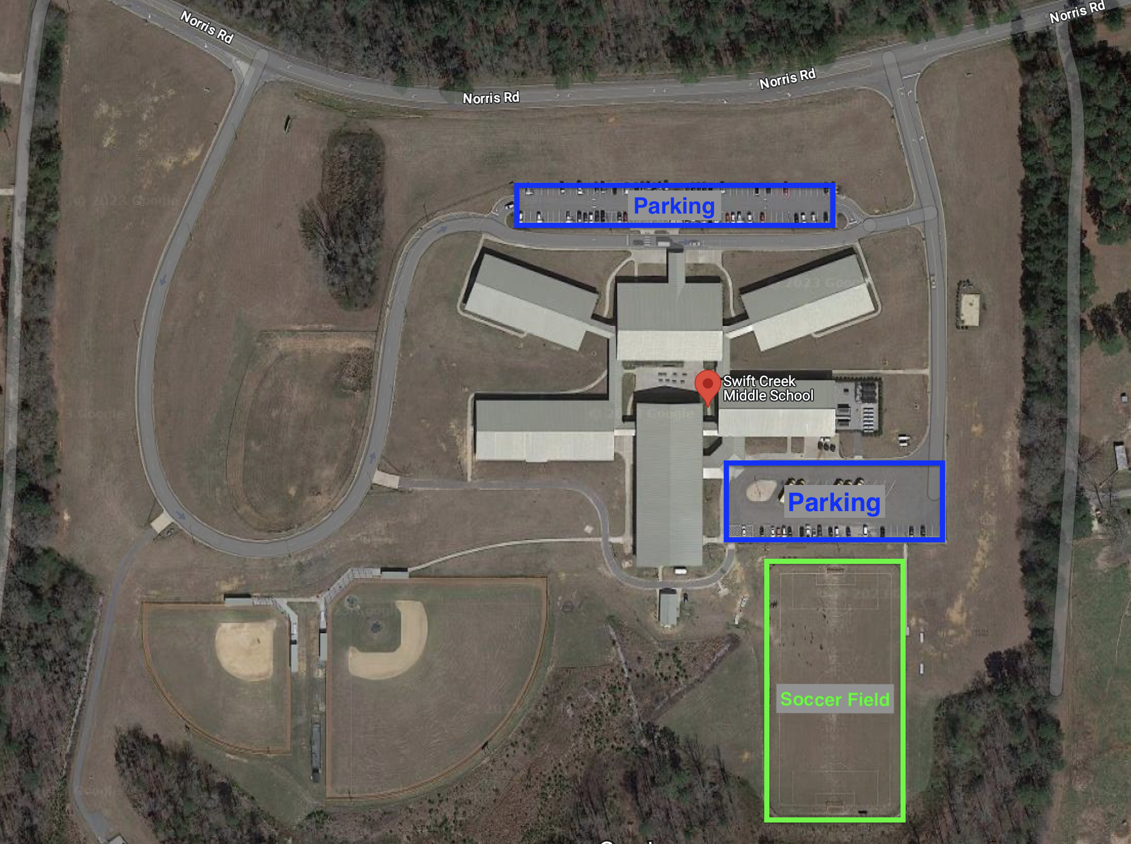 Swift Creek Middle School Field Travel Soccer Fields